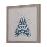 Moth Blue III by Mercana Studio a Hand Embellished Textured Framed Art Print by Mercana at Eve Furniture