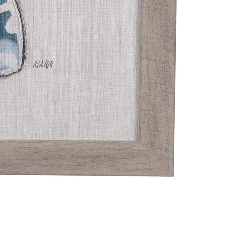 Moth Blue III by Mercana Studio a Hand Embellished Textured Framed Art Print by Mercana at Eve Furniture