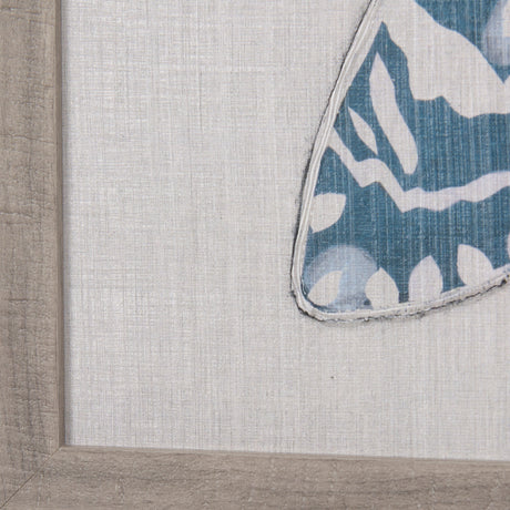 Moth Blue III by Mercana Studio a Hand Embellished Textured Framed Art Print by Mercana at Eve Furniture