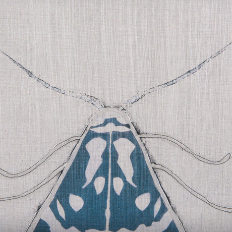 Moth Blue III by Mercana Studio a Hand Embellished Textured Framed Art Print by Mercana at Eve Furniture