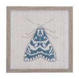 Moth Blue III by Mercana Studio a Hand Embellished Textured Framed Art Print by Mercana at Eve Furniture