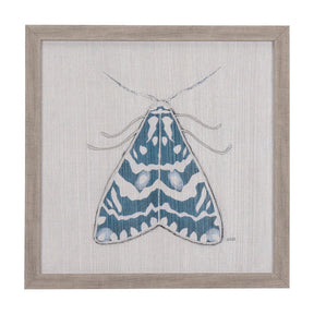 Moth Blue III by Mercana Studio a Hand Embellished Textured Framed Art Print by Mercana at Eve Furniture