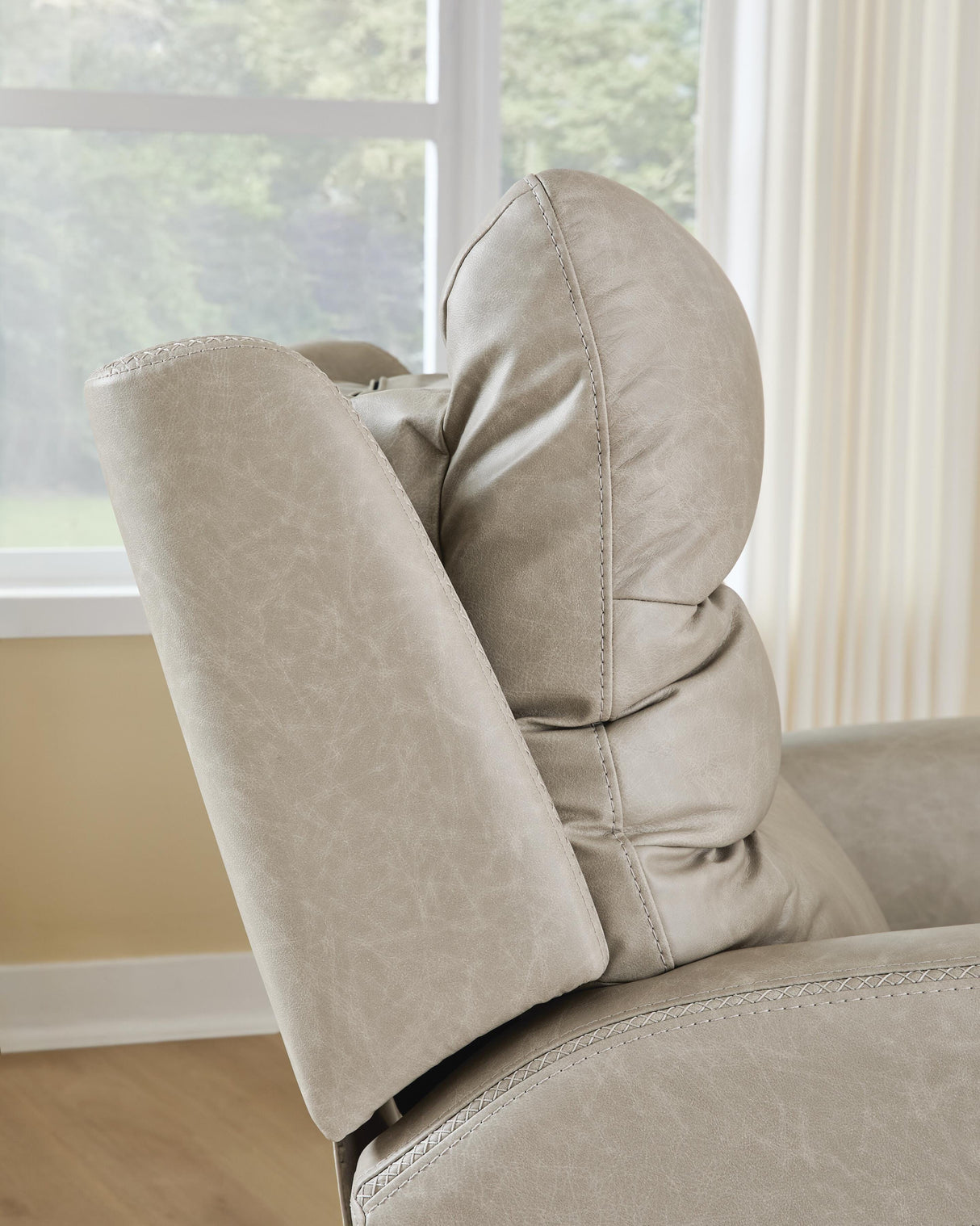Motion-Max Stonewash Swivel Glider Power Recliner by Ashley at Eve Furniture