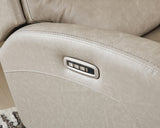 Motion-Max Stonewash Swivel Glider Power Recliner by Ashley at Eve Furniture