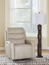 Motion-Max Stonewash Swivel Glider Power Recliner by Ashley at Eve Furniture