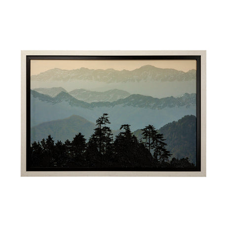 Mountain Light by Wild Wonders of ChinHand Embellished Textured Framed Art Print Matted under Glass by Mercana at Eve Furniture