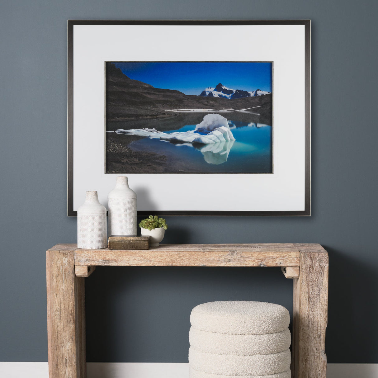 Mountain Top Thaw by Chad Mackay a Hand Embellished Textured Framed Photo Art Print Matted under Gla by Mercana at Eve Furniture