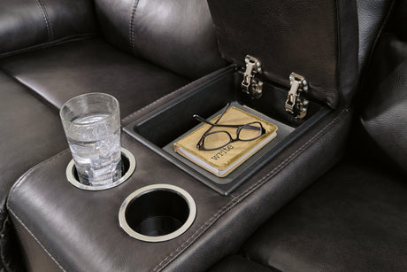 Mountainous Eclipse Power Reclining Loveseat by Ashley at Eve Furniture