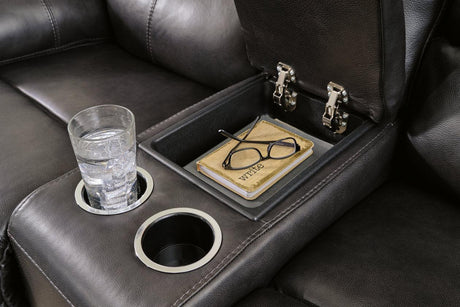 Mountainous Eclipse Power Reclining Sofa and Loveseat by Ashley at Eve Furniture