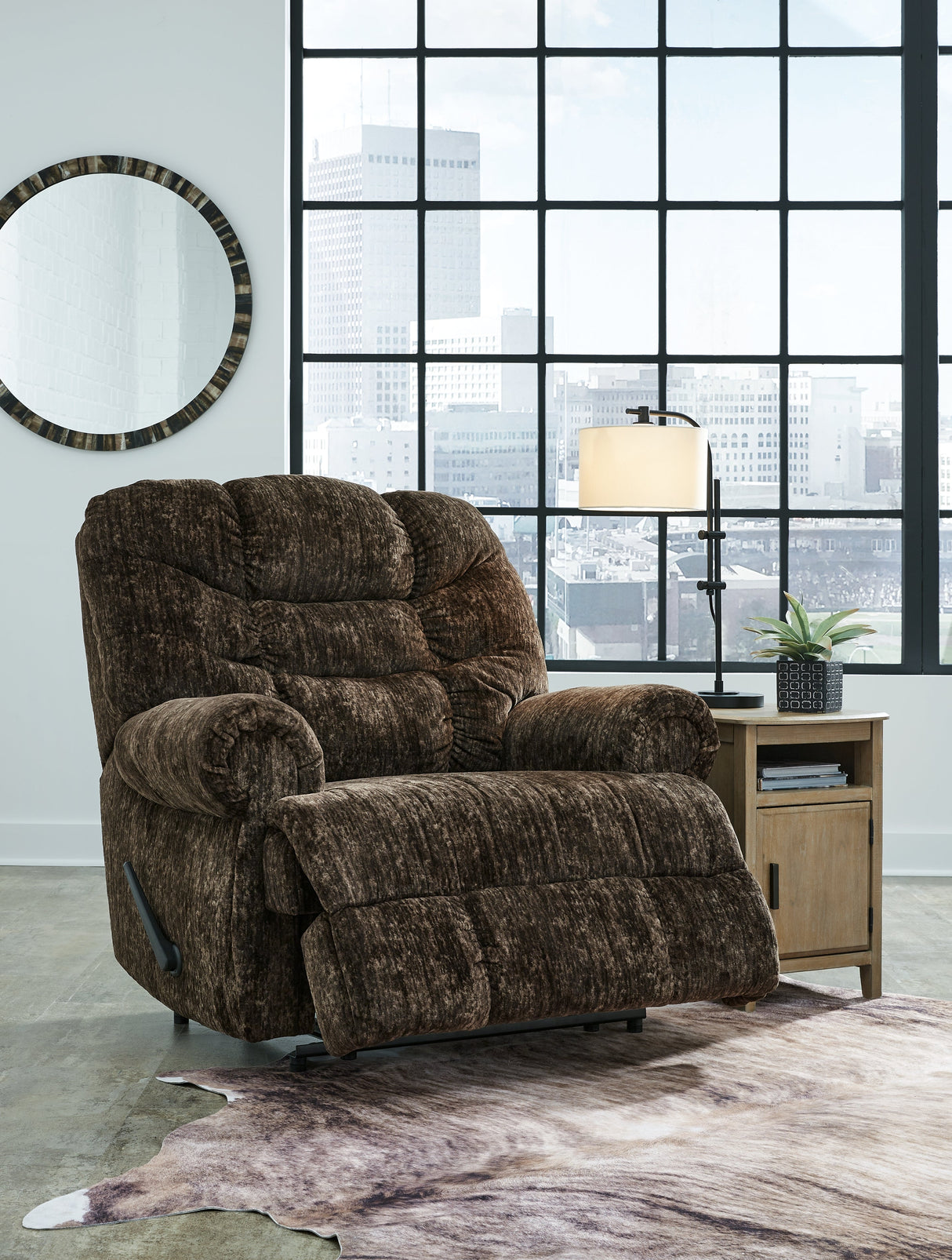 Movie Man Chocolate Recliner by Ashley at Eve Furniture