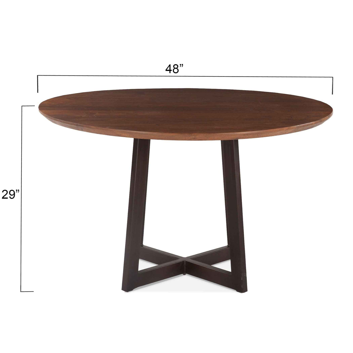 Mozambique 48" Round Dining Table in Walnut and Antique Zinc by Home Trends & Design at Eve Furniture