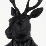Mozart 8.2L x 6.0W x 22.5H Black Painted Resin Deer Bust by Mercana at Eve Furniture