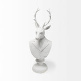 Mozart 8L x 6W White Resin Deer In A Suit by Mercana at Eve Furniture