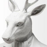 Mozart 8L x 6W White Resin Deer In A Suit by Mercana at Eve Furniture
