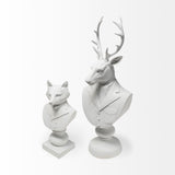 Mozart 8L x 6W White Resin Deer In A Suit by Mercana at Eve Furniture
