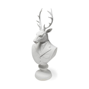 Mozart 8L x 6W White Resin Deer In A Suit by Mercana at Eve Furniture