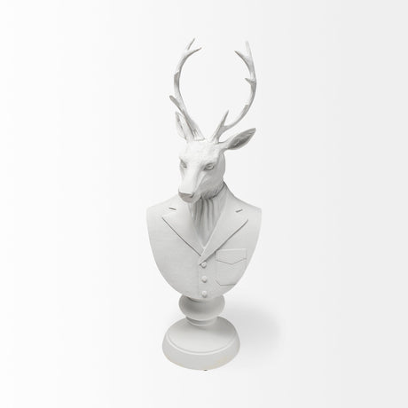 Mozart White Resin Deer In A Suit by Mercana at Eve Furniture
