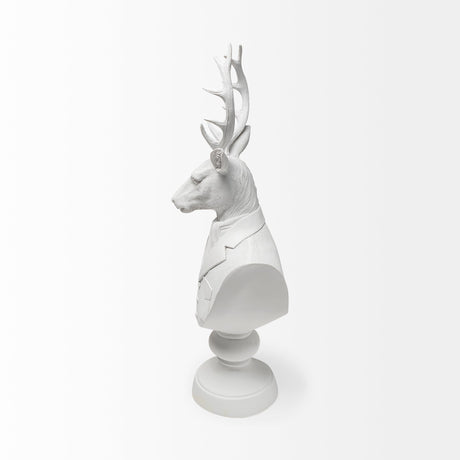 Mozart White Resin Deer In A Suit by Mercana at Eve Furniture