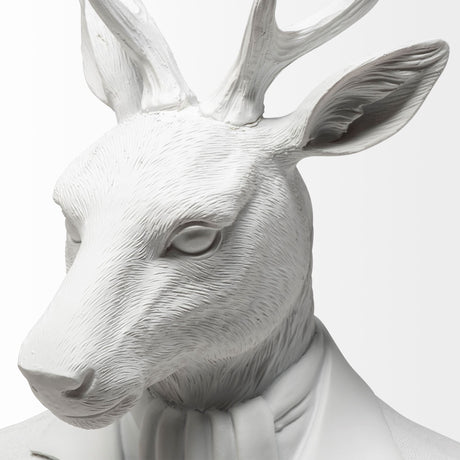 Mozart White Resin Deer In A Suit by Mercana at Eve Furniture