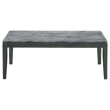 Mozzi Faux Gray Marble/Black Rectangular Coffee Table by Coaster at Eve Furniture