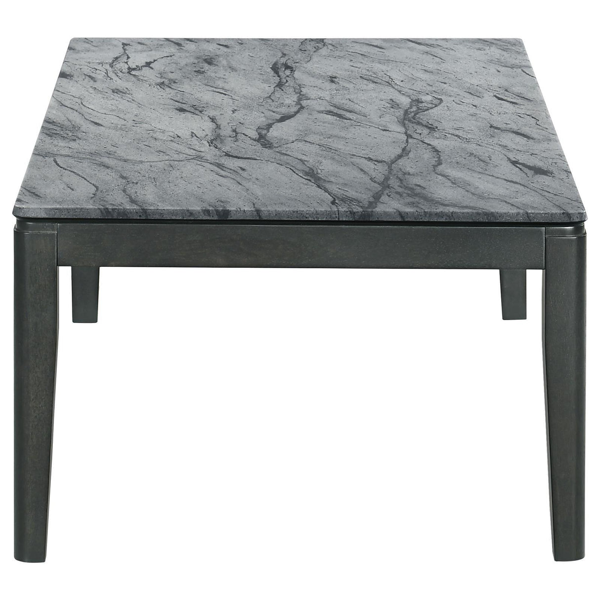 Mozzi Faux Gray Marble/Black Rectangular Coffee Table by Coaster at Eve Furniture