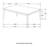 Mozzi Faux Gray Marble/Black Rectangular Coffee Table by Coaster at Eve Furniture