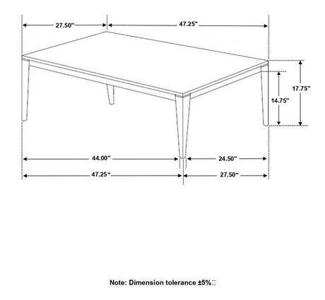 Mozzi Faux Gray Marble/Black Rectangular Coffee Table by Coaster at Eve Furniture
