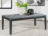 Mozzi Faux Gray Marble/Black Rectangular Coffee Table by Coaster at Eve Furniture