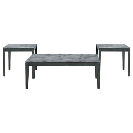 Mozzi Gray 3-Piece Faux Marble Coffee and End Table Set by Coaster at Eve Furniture