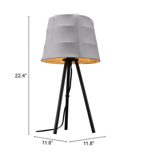 Mozzi Gray & Black Table Lamp by Zuomod at Eve Furniture