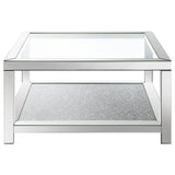 Mozzi Mirror Rectangular Coffee Table with Glass Top by Coaster at Eve Furniture
