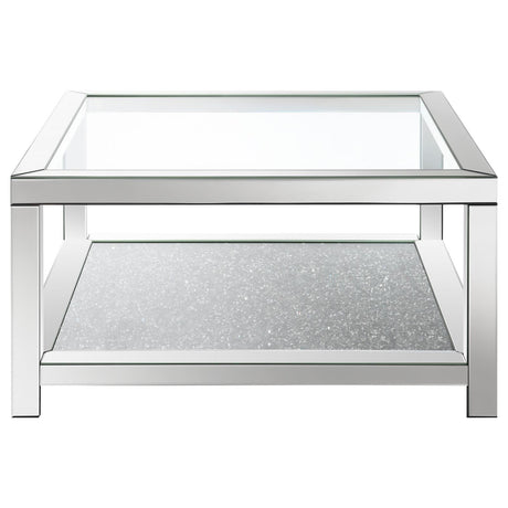 Mozzi Mirror Rectangular Coffee Table with Glass Top by Coaster at Eve Furniture