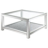 Mozzi Mirror Rectangular Coffee Table with Glass Top by Coaster at Eve Furniture