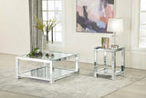 Mozzi Mirror Rectangular Coffee Table with Glass Top by Coaster at Eve Furniture