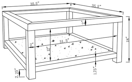 Mozzi Mirror Rectangular Coffee Table with Glass Top by Coaster at Eve Furniture