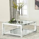 Mozzi Mirror Rectangular Coffee Table with Glass Top by Coaster at Eve Furniture