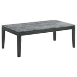 Mozzi Faux Gray Marble/Black Rectangular Coffee Table