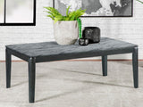 Mozzi Faux Gray Marble/Black Rectangular Coffee Table