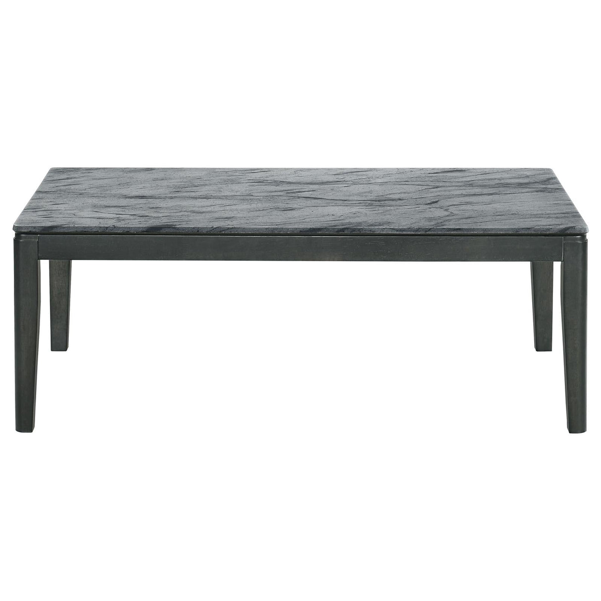 Mozzi Faux Gray Marble/Black Rectangular Coffee Table