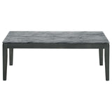 Mozzi Faux Gray Marble/Black Rectangular Coffee Table