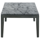 Mozzi Faux Gray Marble/Black Rectangular Coffee Table