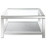 Mozzi Mirror Rectangular Coffee Table with Glass Top