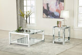 Mozzi Mirror Rectangular Coffee Table with Glass Top