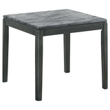 Mozzi Square End Table Faux Gray Marble/Black