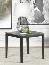 Mozzi Square End Table Faux Gray Marble/Black