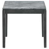 Mozzi Square End Table Faux Gray Marble/Black