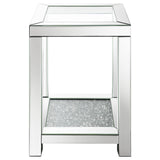 Mozzi Square End Table with Glass Top Mirror