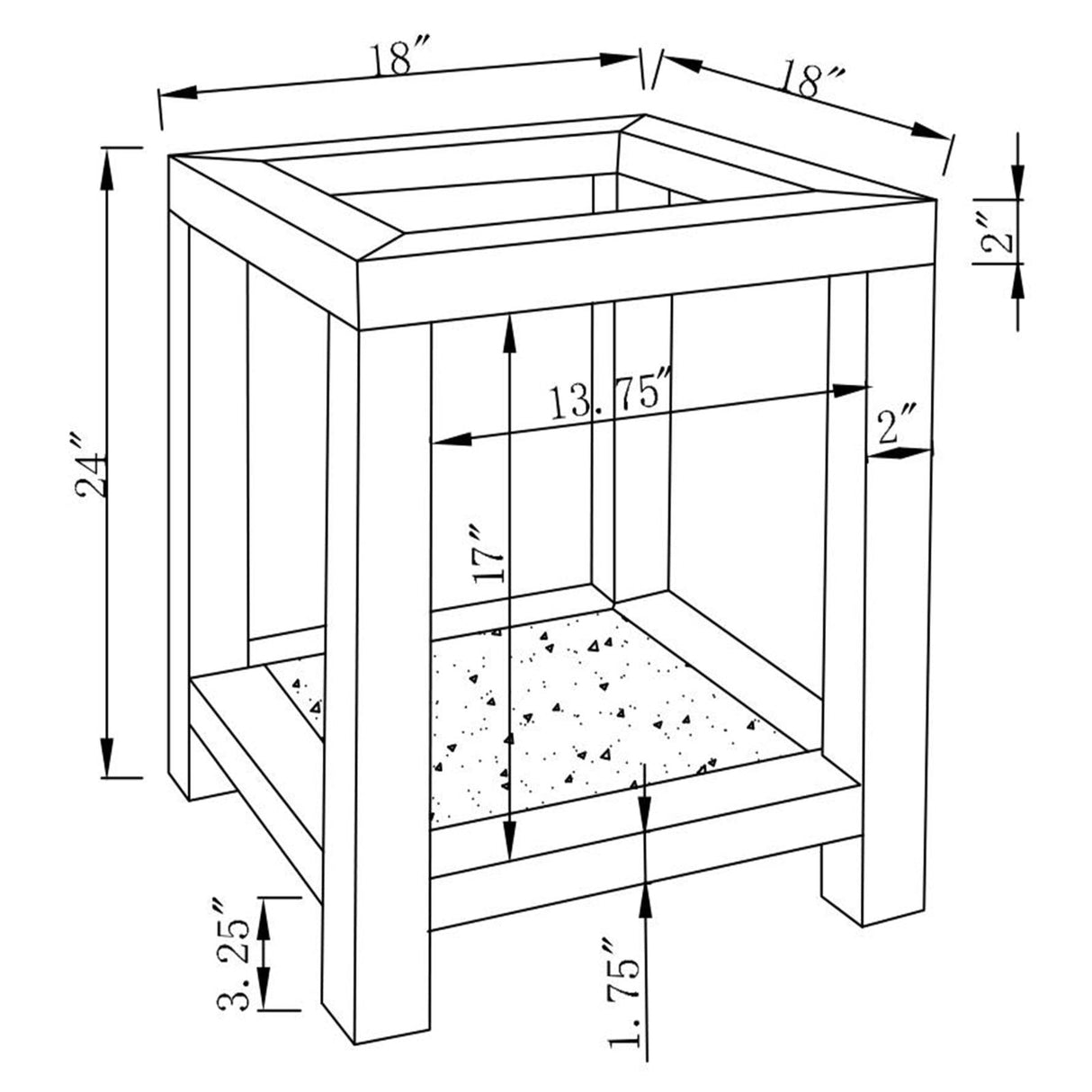 Mozzi Square End Table with Glass Top Mirror