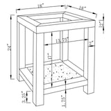 Mozzi Square End Table with Glass Top Mirror