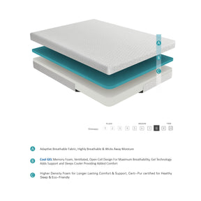 MT-G08T 8" Twin Gel-Infused Memory Foam Mattress by Homelegance at Eve Furniture
